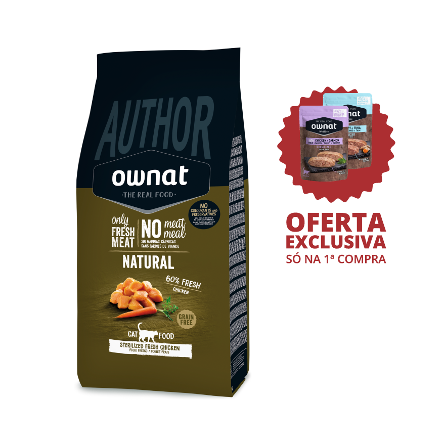 ownat author racao gato esterilizado frango fresco HERO SHOT