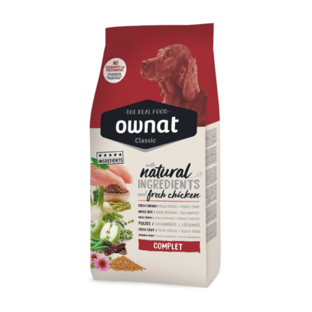 Ração para Cão Adulto | Ingredientes Naturais | 10% Frango Fresco | Ownat Classic Complet | 12 Kg